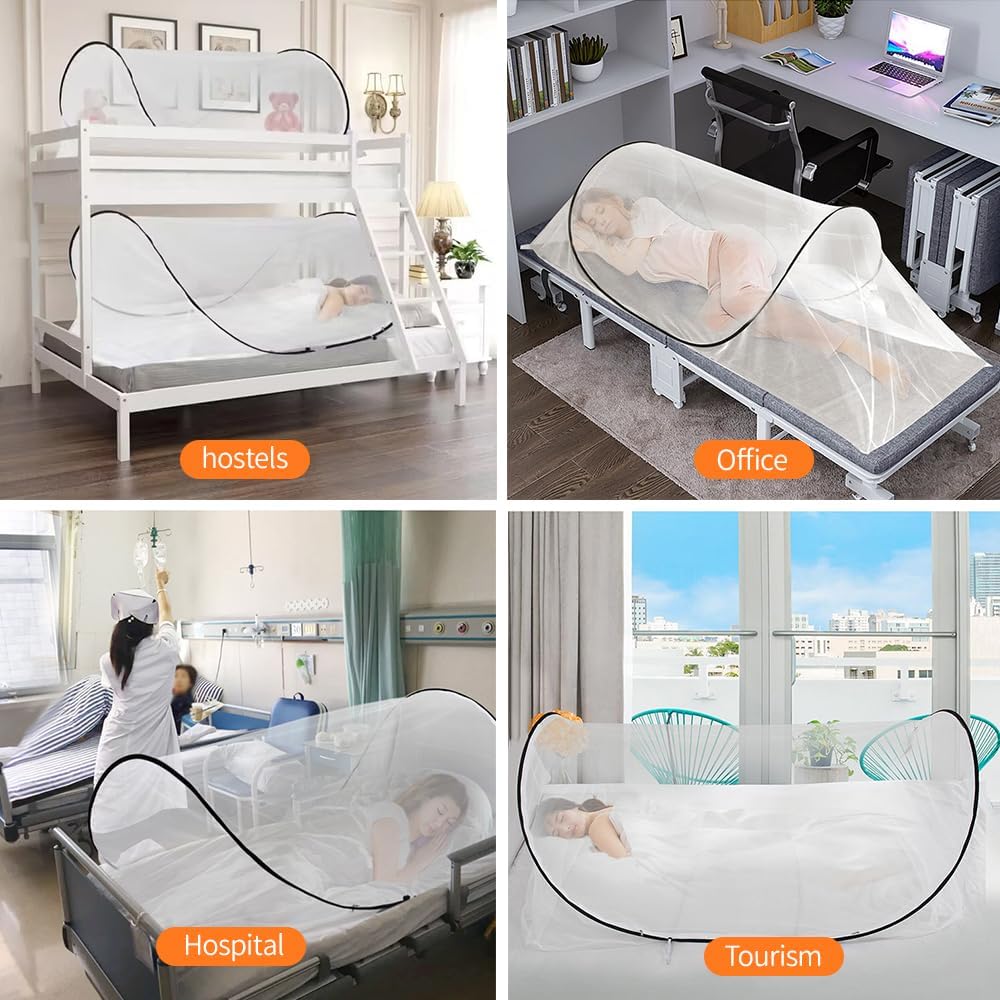 Moskitonetz Reise Pop Up, 200 X 80 X 56 Faltbares Moskitonetz, Einzelnes Familien-Moskitonetzbett, E
