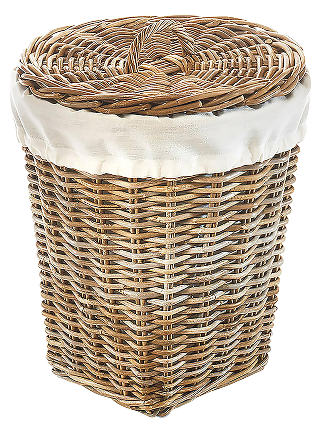 Kobolo Wäschebehälter Wäschetonne Wäschesammler KUBUS - Rattan - grau - 40x40x48 cm, 40x40x48 cm