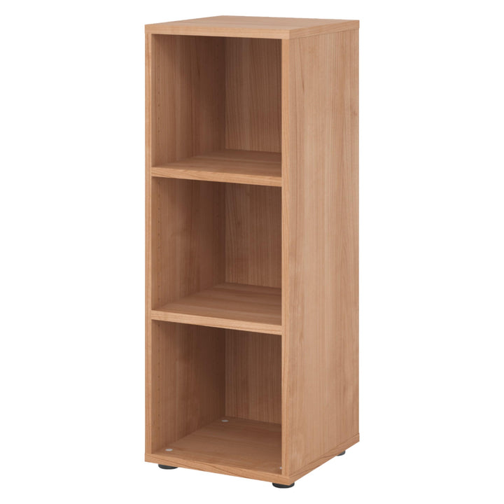 bümö Regal Nussbaum, Standregal aus Holz für 3 Ordnerhöhen - Bücherregal klein 40 cm schmal, Aktenre