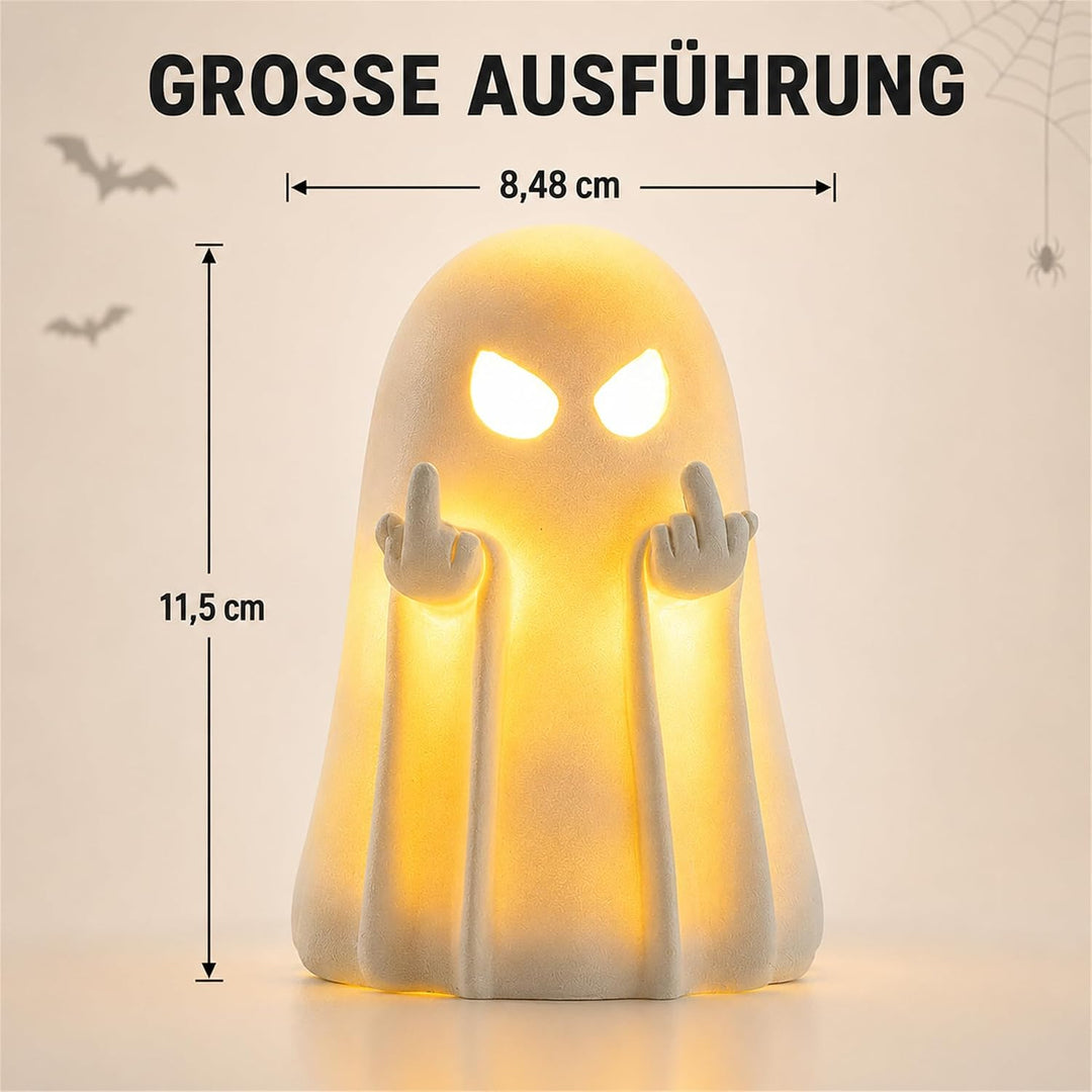 Halloween Deko Geisterlampe,Mittelfinger Geisterfigur,3D Niedliche Geister Geist Witzig-gross, Geist
