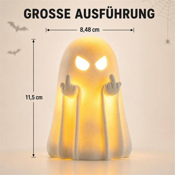 Halloween Deko Geisterlampe,Mittelfinger Geisterfigur,3D Niedliche Geister Geist Witzig-gross, Geist