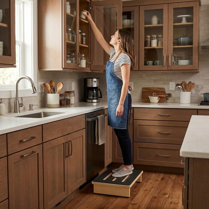 Tritthocker Tritt Holz, Tritthocker Erwachsene, Hölzerne Stepping-Hocker aus Massivholz, Step Stool