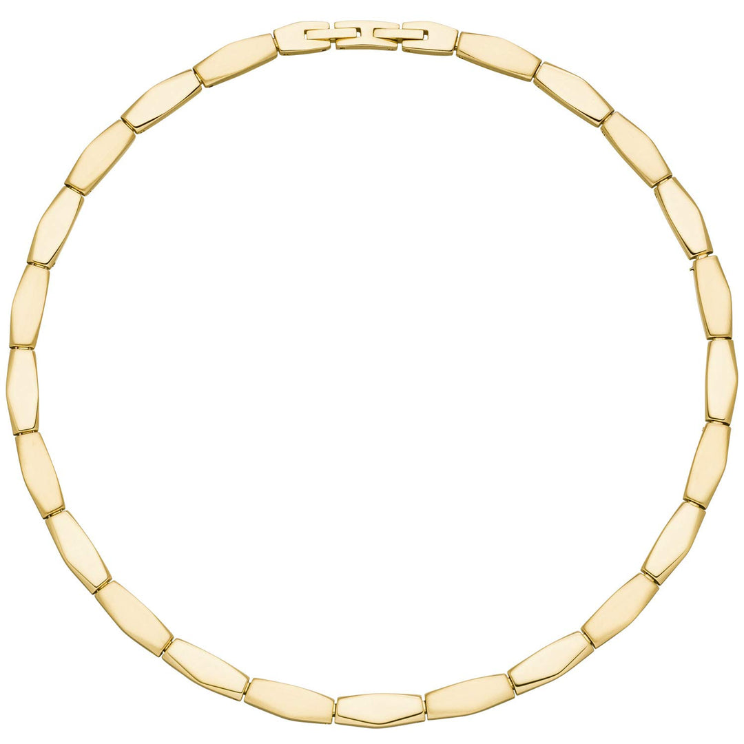 Jobo Damen-Halskette Edelstahl Gold-Farben Teil-matt 46 cm