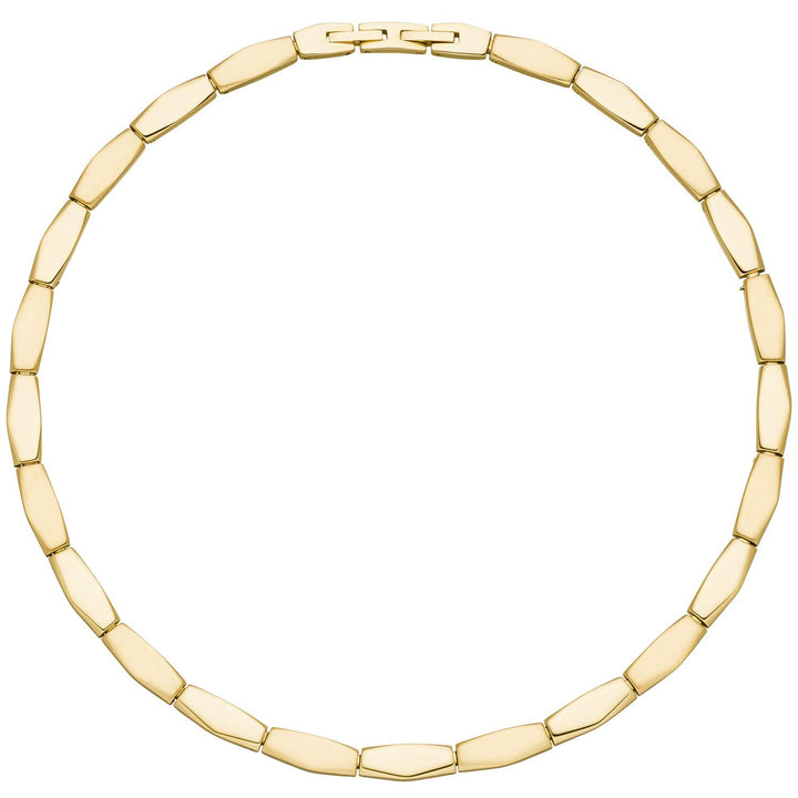 Jobo Damen-Halskette Edelstahl Gold-Farben Teil-matt 46 cm