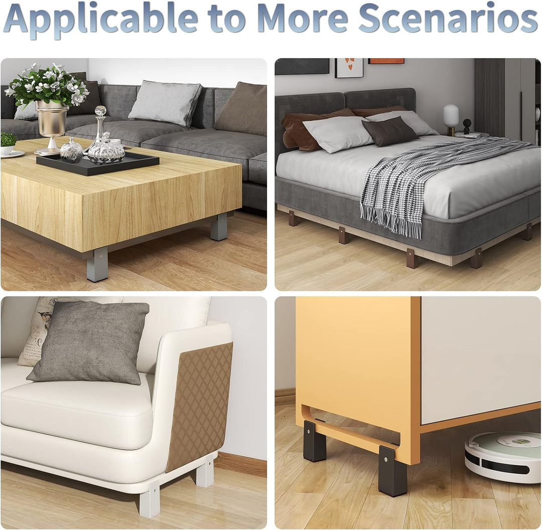 RCHYFEED Verstellbare Betterhöhung Möbelerhöhung 10cm mit Schraubklemme, Gray Betterhöher 4 Zoll Sch