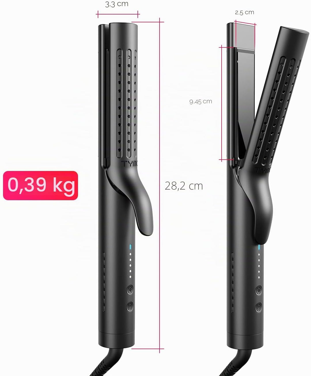 TYMO Airflow Glätteisen Locken und Glätten - Ionen Haarglätter und Lockenstab 2 in 1 für Schnell Glä
