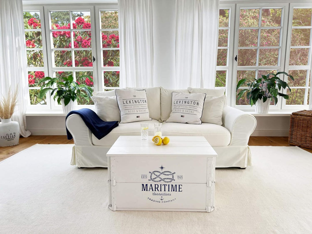 Uncle Joe´s Truhe Maritime Couchtisch Truhentisch im Vintage Shabby chic Style aus Massiv-Holz in We