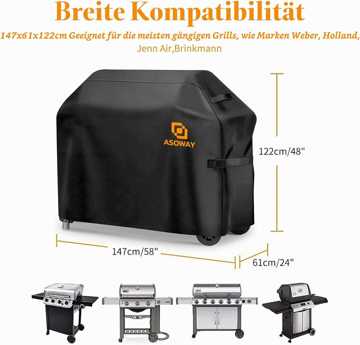 Grillabdeckung Wetterfest, Grill Abdeckung 600D Hochwertige Oxford Gewebe Reissfest für Weber, Ender