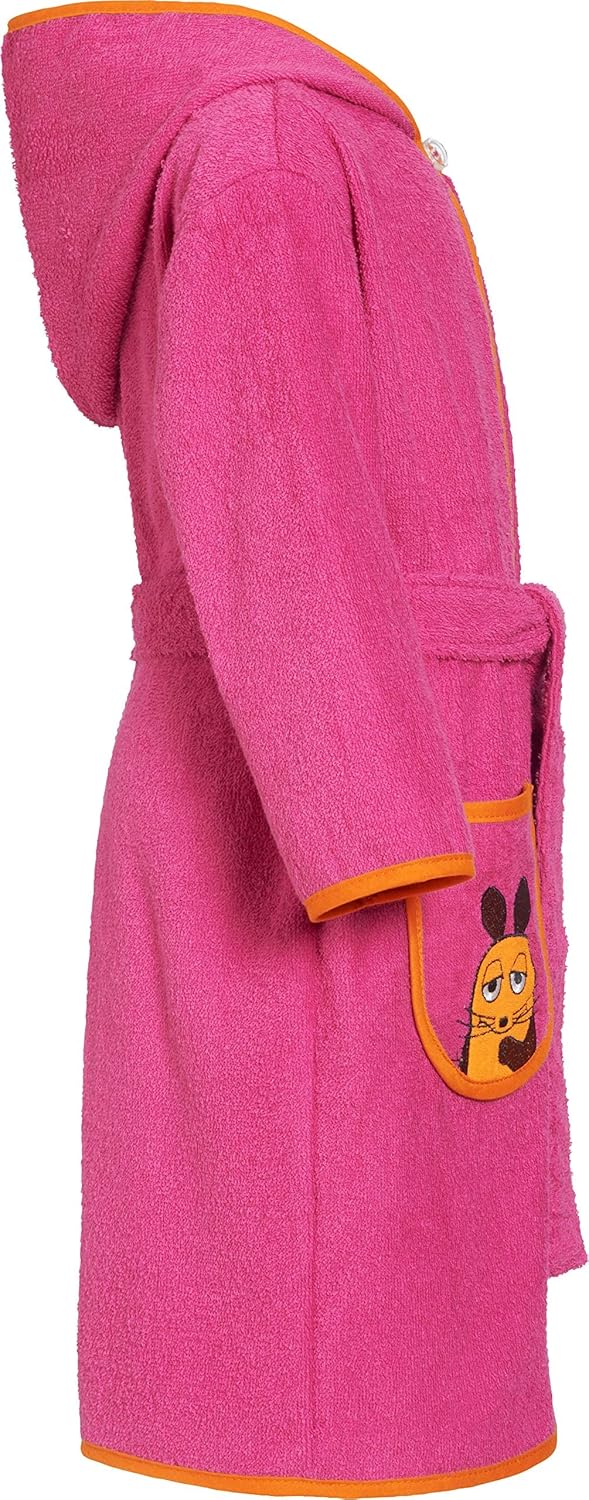 Playshoes Unisex Kinder Frottee-Bademantel Morgenmantel 134-140 pink Die Maus, 134-140 pink Die Maus