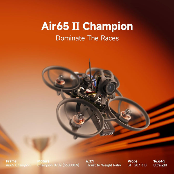 BETAFPV Air65 II Brushless Whoop Quadcopter, Ultraleichte 1S 65mm Mikro Drohne mit Matrix 1S 5IN1 II