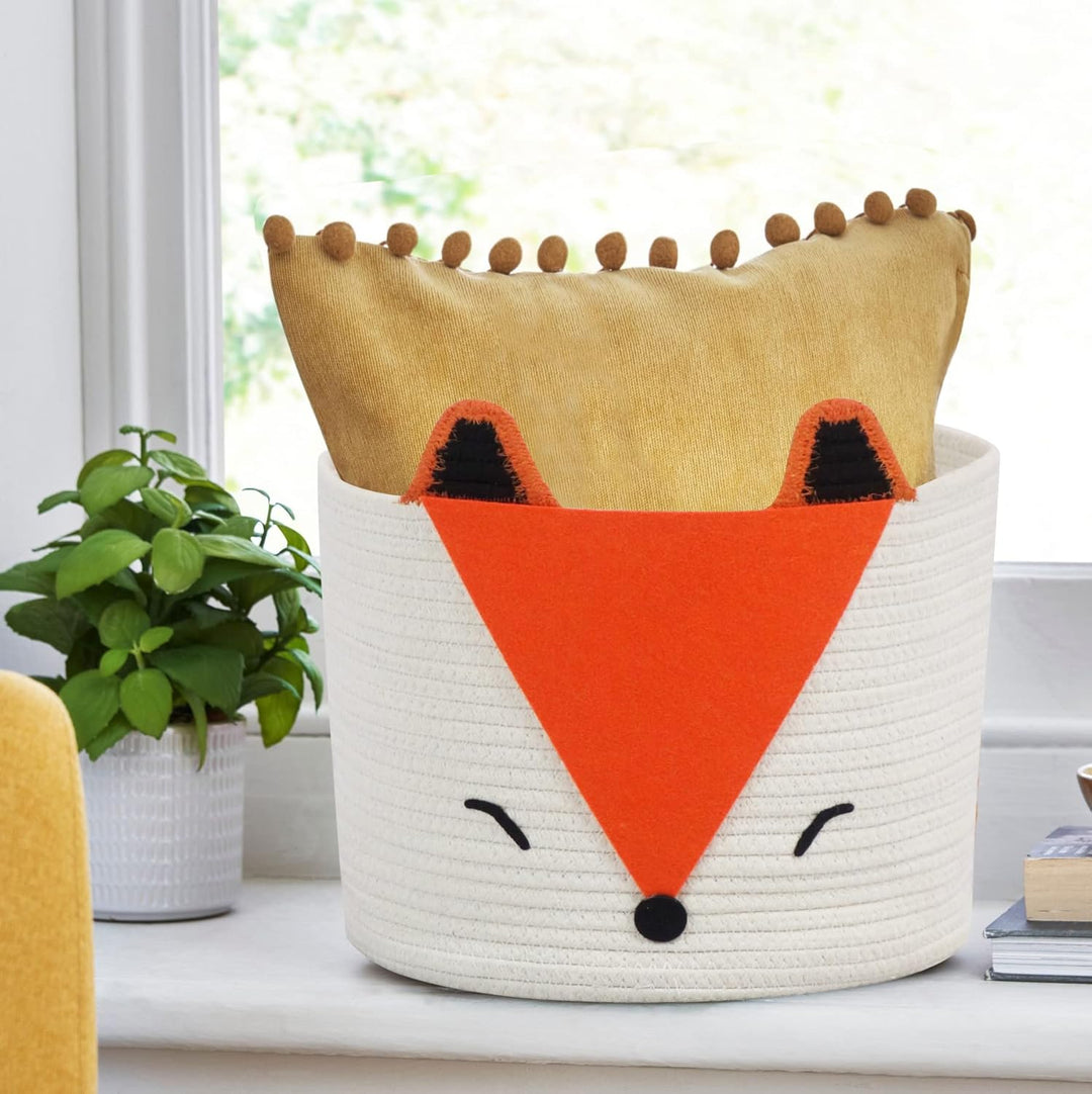 Orange Fox Aufbewahrungskorb – mittelgross, vielseitig einsetzbar für Baby-Windeln, Wäsche, Kinderzi