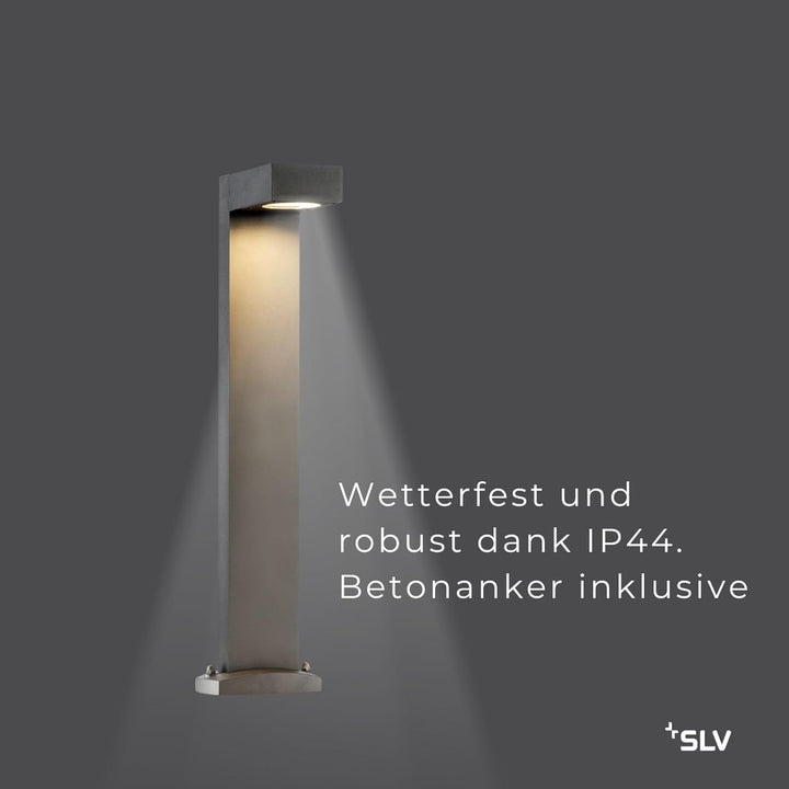 SLV QUADRASYL | Design Aussen-Standleuchte, Aussenbeleuchtung, Outdoor LED Wege-Leuchte, Weg-Beleuch