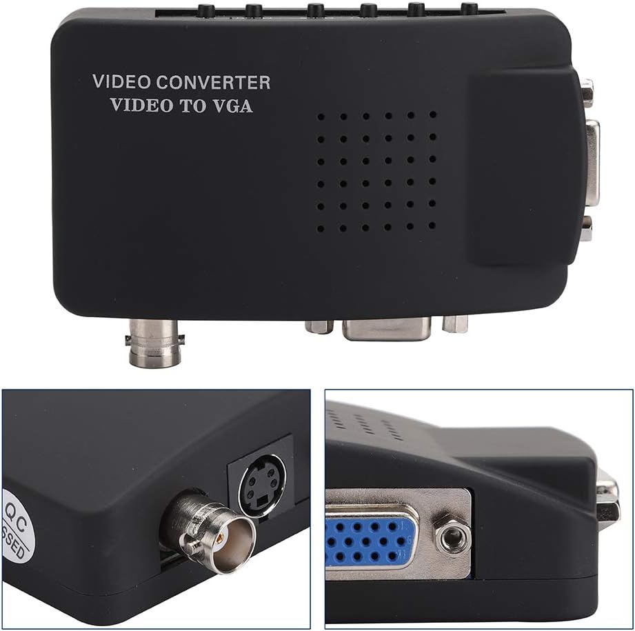 PUSOKEI BNC to HDMI Converter, BNC to VGA Video Converter for Computer PC EU Plug, BNC S-Video to VG