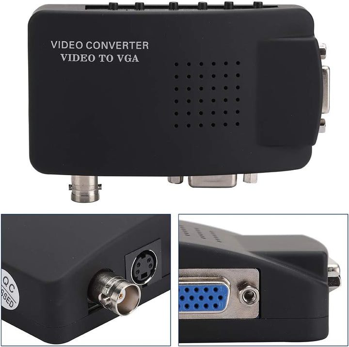 PUSOKEI BNC to HDMI Converter, BNC to VGA Video Converter for Computer PC EU Plug, BNC S-Video to VG