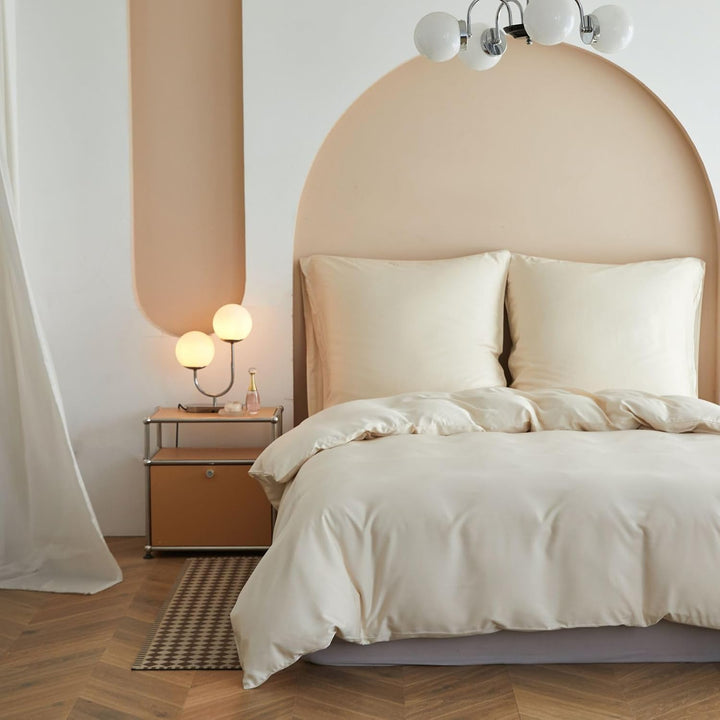 Simple&amp;Opulence Bambus Bettbezug Set, Seidiger und weicher Bettbezug Kühle Bettwäsche Perfekt für Ha