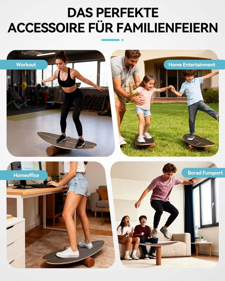Balance Board Erwachsene | Rutschfeste Oberfläche & Rocker Shape | Surf Balanceboards für Surf Core-
