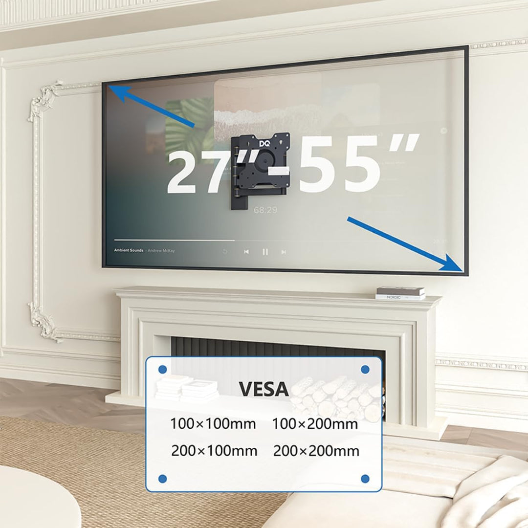 DQ Rotate XL 70 cm, Wandhalterung TV, bis 25 kg, VESA max.200x200mm Schwarz 70 cm / 25 kg Schwarz, 7