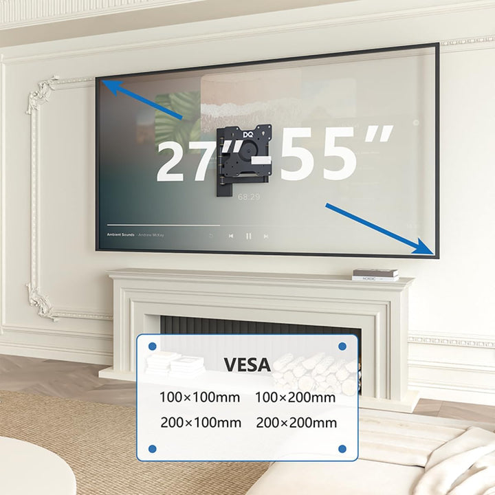 DQ Rotate XL 70 cm, Wandhalterung TV, bis 25 kg, VESA max.200x200mm Schwarz 70 cm / 25 kg Schwarz, 7