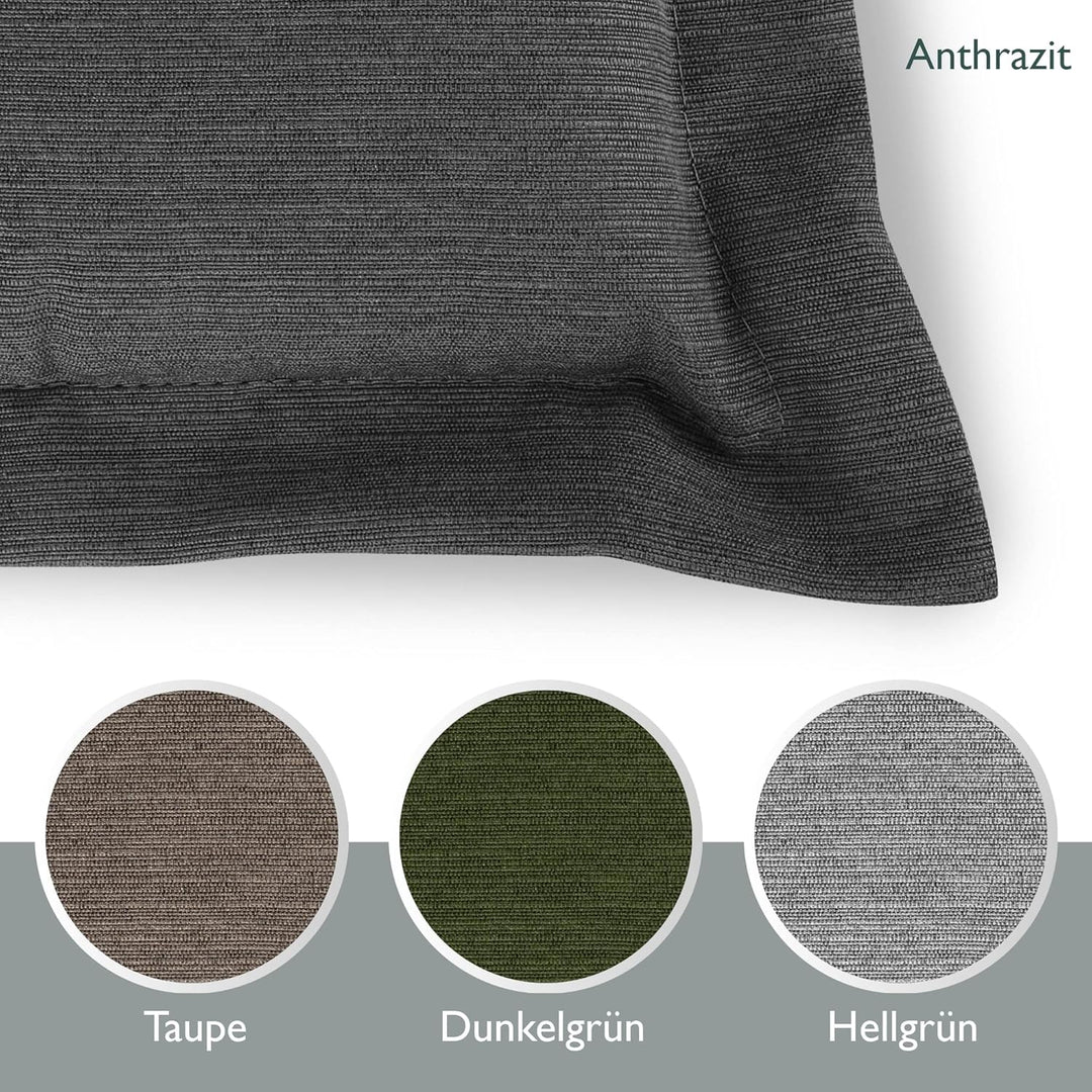 Beautissu 4er Set Premium Gartenstuhlauflage Hochlehner mit robustem Stoff | 120x50x7cm Anthrazit di
