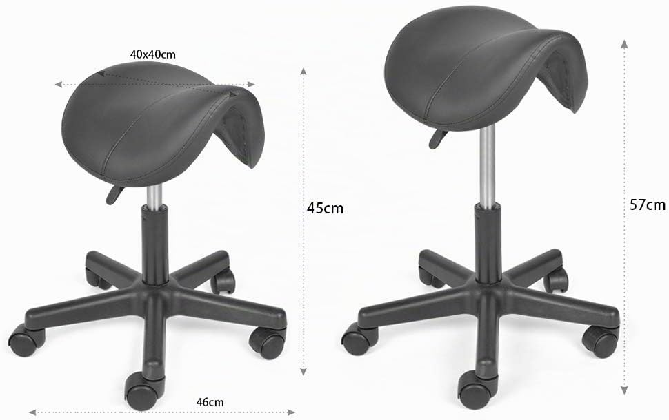Mingone Sattelhocker Ergonomischer Arbeitshocker Höhenverstellbarer Bürohocker mit Rollen Sattelstuh