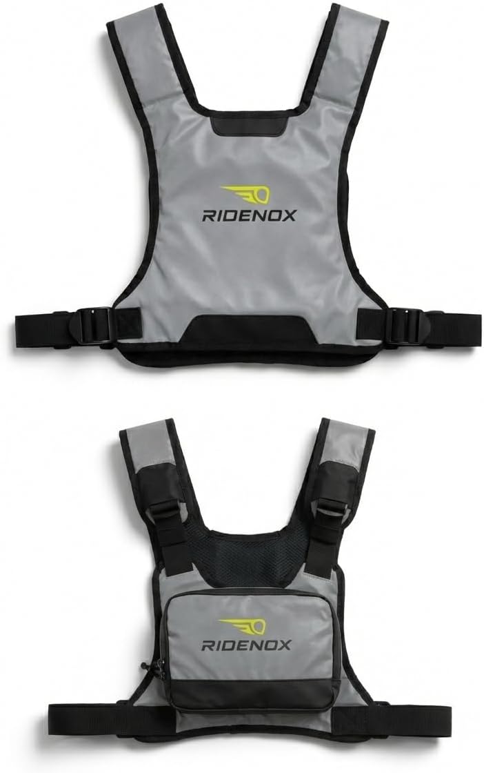 reflektierenede Chest Bag ideal für Motorrad und Radfahrer, mit magnetischen Seitenverschlüssen und