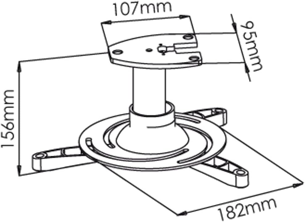 DMP Projektor Deckenhalter PM 101-15,6 cm Deckenabstand, max 15kg - Silber