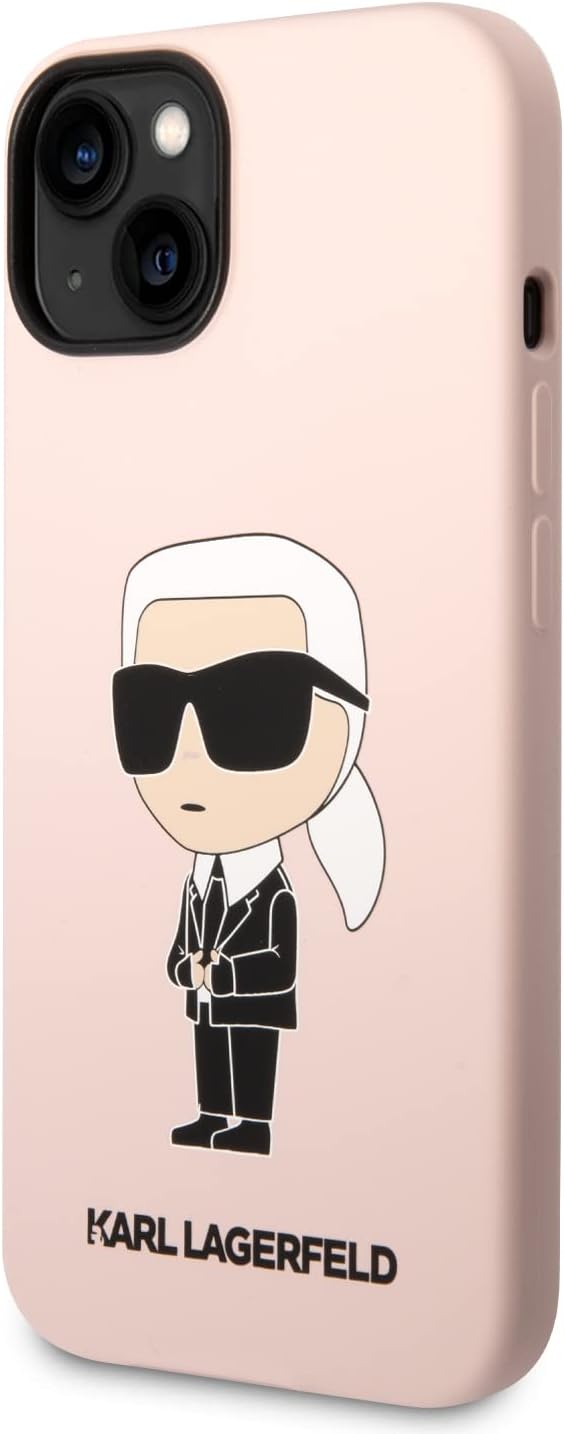 Karl Lagerfeld KLHCP14MSNIKBCP Hülle für iPhone 14 Plus 6,7" hardcase Rosa Silic Schwarz, Schwarz