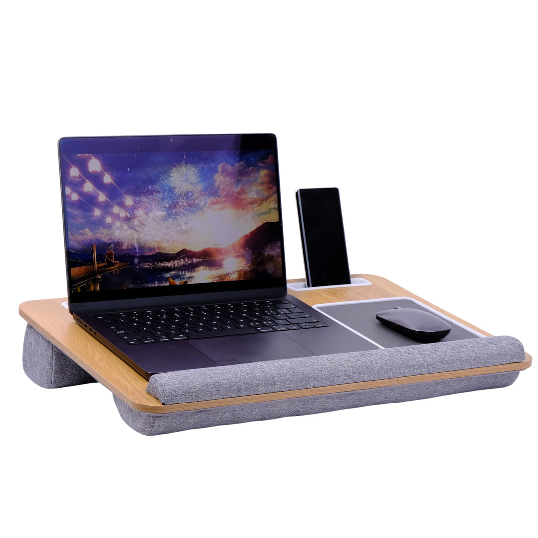 Laptopkissen für Bett & Sofa – Knietablett mit Kissen, Handyhalter & Handgelenkauflage – Passend bis