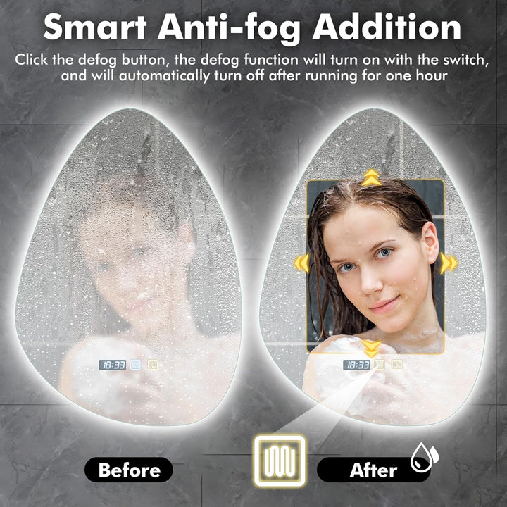 500 * 700mm Spiegel mit Beleuchtung, Asymmetrischer Badspiegel mit Beleuchtung, LED badezimmerspiege