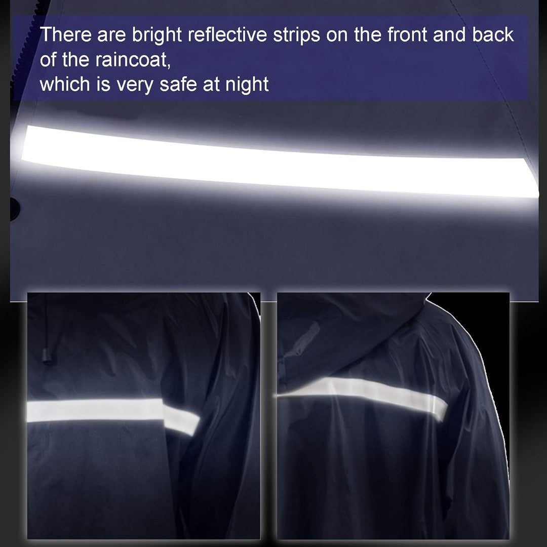 ioutdoor Regenmantel 100% Wasserdicht, der Extra Lange Regenschutz mit Taschen/Reflexstreifen/Kordel