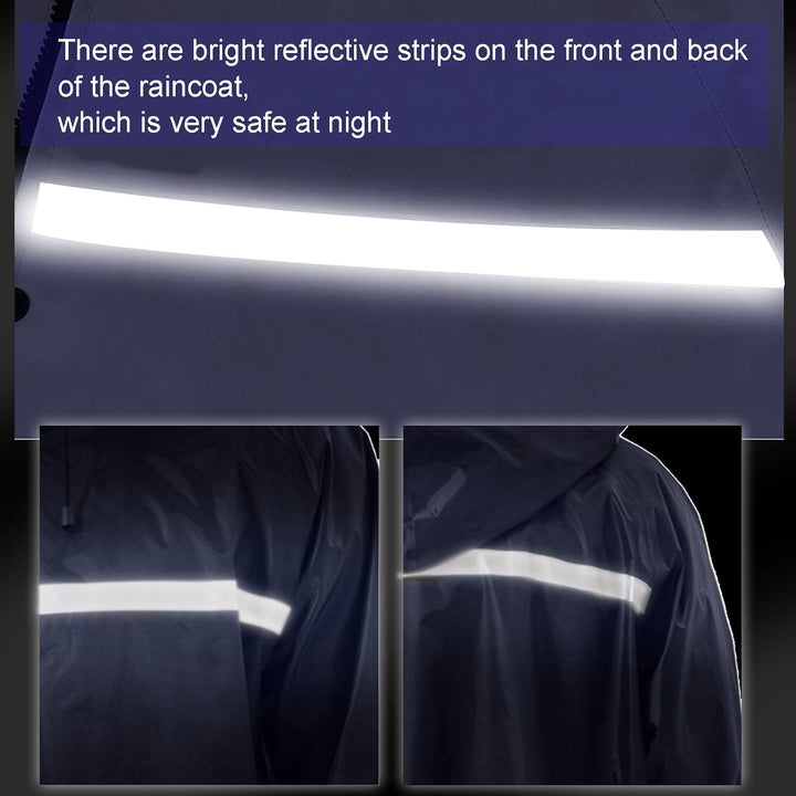 ioutdoor Regenmantel 100% Wasserdicht, der Extra Lange Regenschutz mit Taschen/Reflexstreifen/Kordel