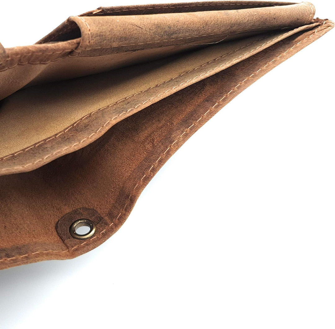 Jockey Club echt Leder Biker Geldbörse quer Hunterleder Portemonnaie Motorrad mit 50cm Kette & RFID