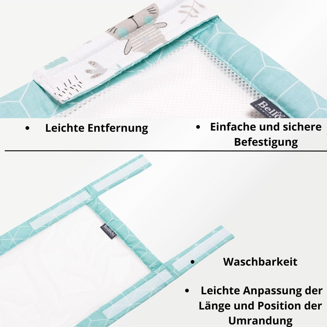 Bellochi 360x30 cm Kantenschutz Baby Babybett Umrandungen - Nestchen Kopfschutz Gitterbett Umrandung