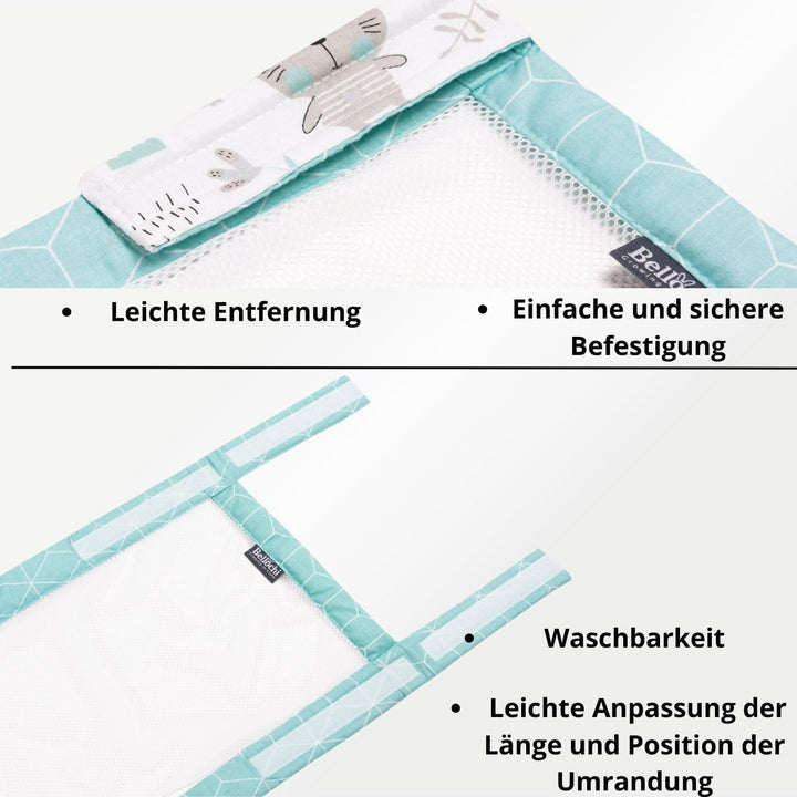 Bellochi 360x30 cm Kantenschutz Baby Babybett Umrandungen - Nestchen Kopfschutz Gitterbett Umrandung