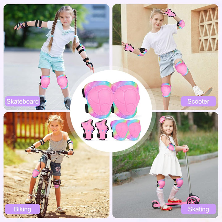 MHJY Knieschoner Kinder Schoner Inliner 6Pcs Protektoren Set Knie und Ellenbogenschützer Handgelenks