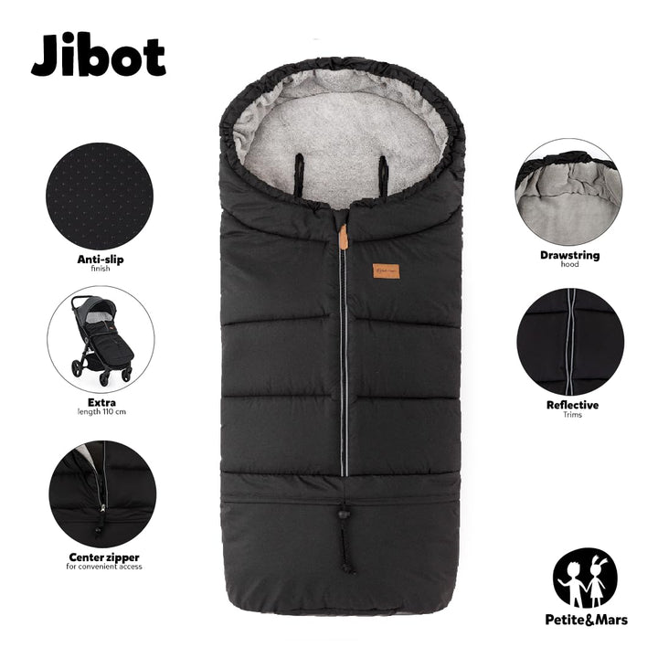 Petite&Mars Schlafsack für Kinderwagen JIBOT * Fusssack * Winterschlafsack für Kinderwagen, Buggy un