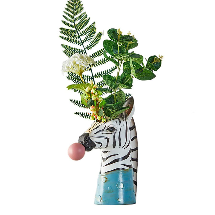 Blasen-Kunstvase, Tiergesichts-Vase, moderne Heimdekoration (ohne Pflanzen) – Zebra, Zebra