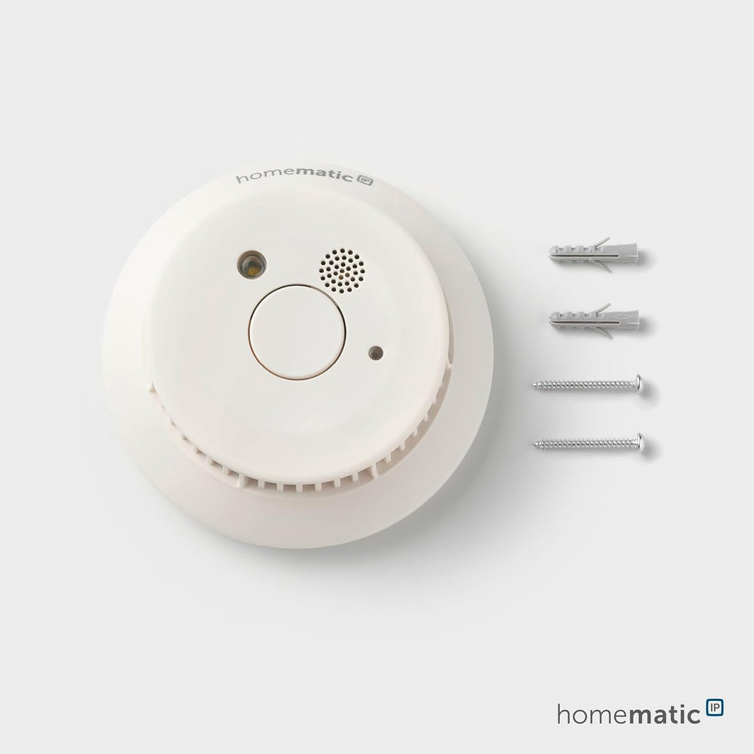 Homematic IP Smart Home Rauchwarnmelder mit Q-Label, Rauchmelder alarmiert lokal über die Sirene und