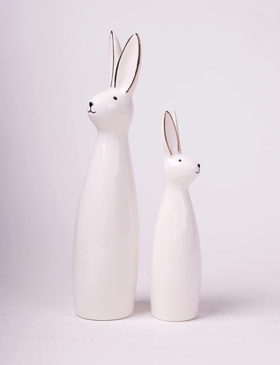 SEINHIJO 2pcs Modern Skulptur Dekor Hase Statue Wohnzimmer Kunst Keramik Arts Geschenk 29cm