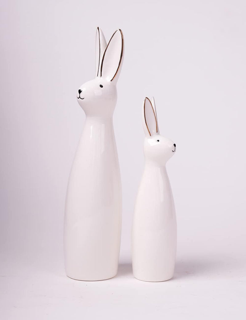 SEINHIJO 2pcs Modern Skulptur Dekor Hase Statue Wohnzimmer Kunst Keramik Arts Geschenk 29cm