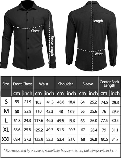 COOFANDY Cord Hemd Herren Langarmhemd Hemdjacke Regular Fit Freizeithemd Casual mit Fronttasche Butt