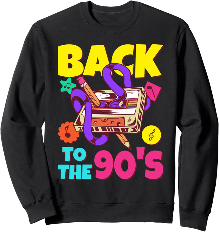 90er Jahre Outfit Damen Herren Motto 90s Mottoparty Kassette Sweatshirt