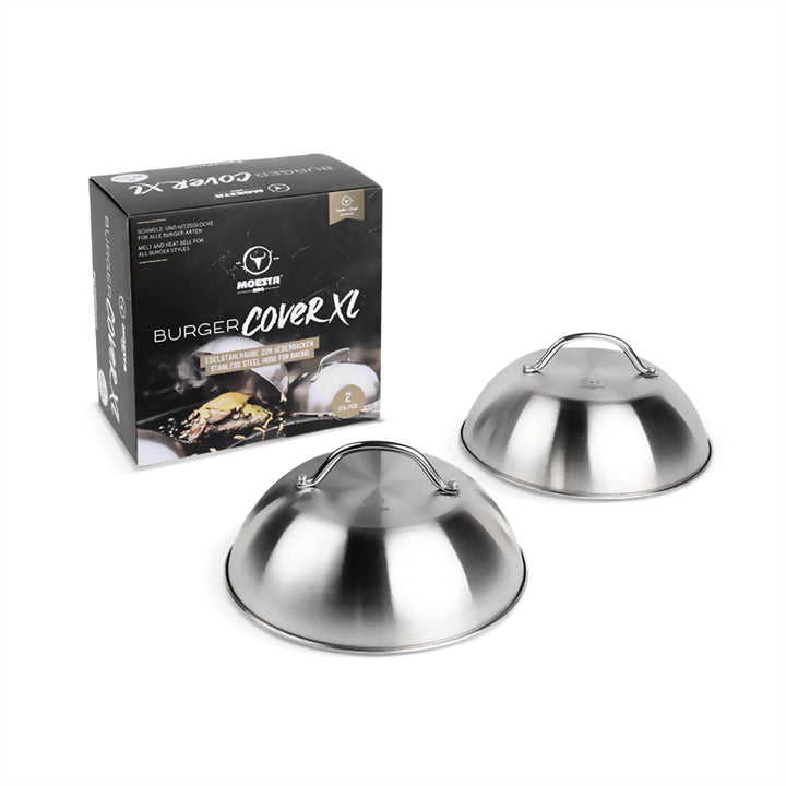 MOESTA-BBQ 19318 XL BurgerCover 2er Set - Schmelzglocke für Cheeseburger - Schmelz- und Abdeckhaube