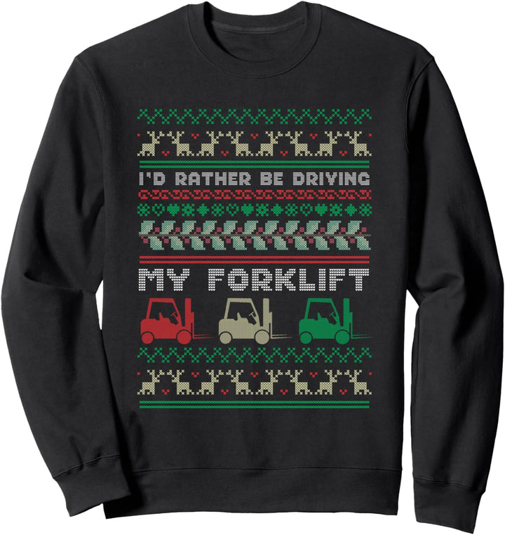 Zertifizierter Gabelstapler Fahrer Ugly Christmas Sweatshirt