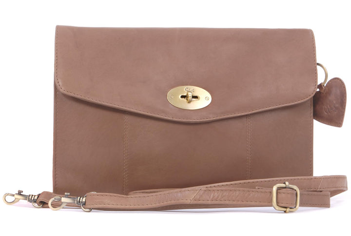 Gigi - Damen Leder Umhängetasche Klein - Crossbody Bag - Abendtasche - Clutch mit Abnehmbarer Verste