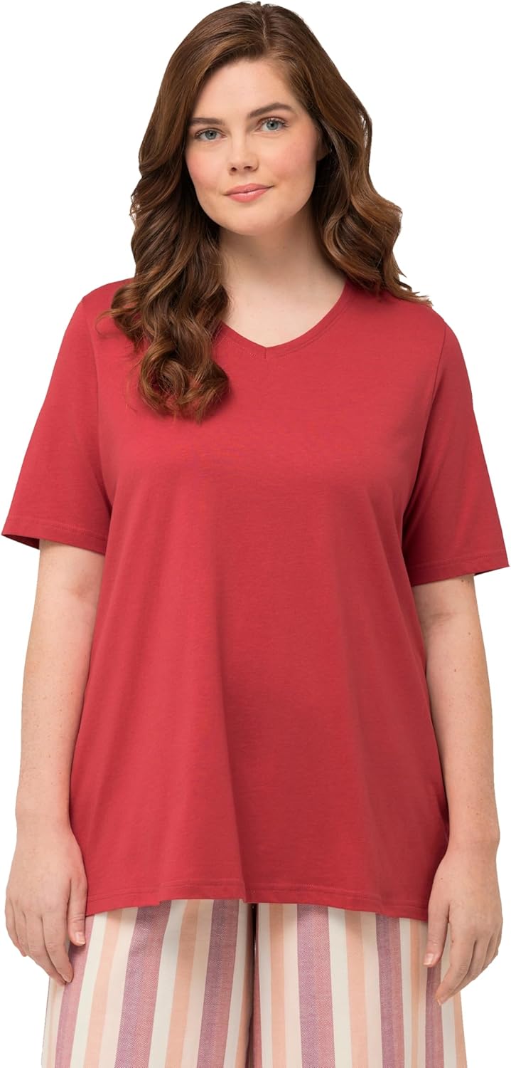 Ulla Popken Damen T-Shirt, 42-44 Koralle