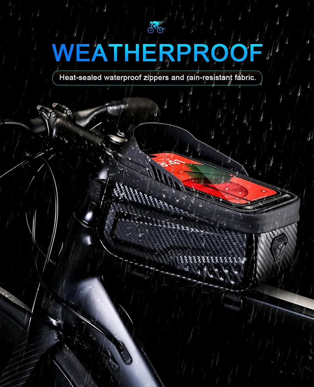 Wasserdichte Fahrrad Rahmentasche mit TPU Touchscreen für Smartphones bis zu 6.8 Zoll – Handytasche,
