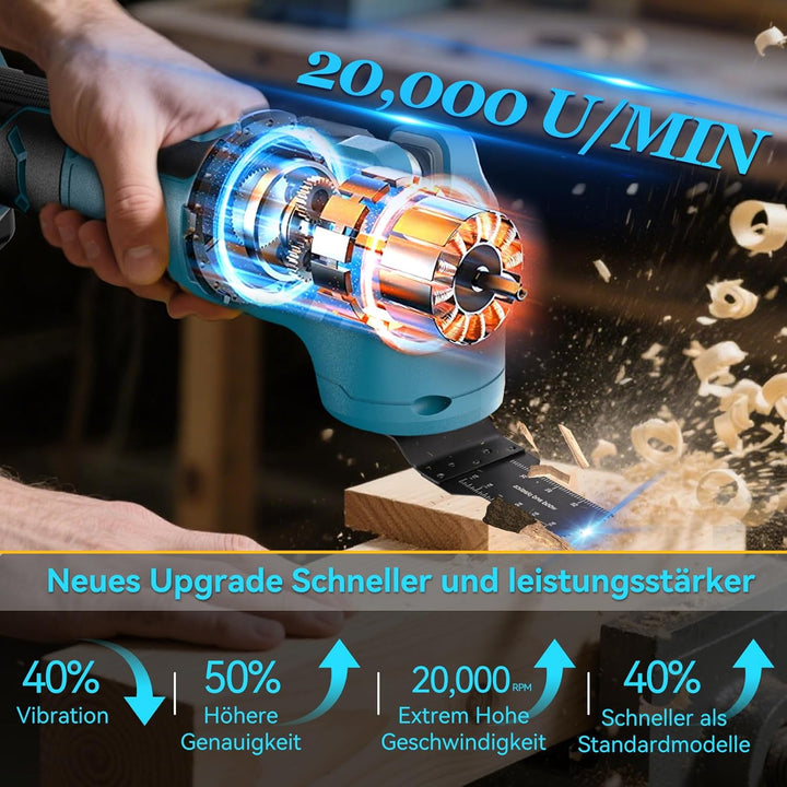 Yofuly Multifunktionswerkzeug für Makita 18V Akku - Multitool mit 2x 4.0Ah Akkus, Oszillationswerkze