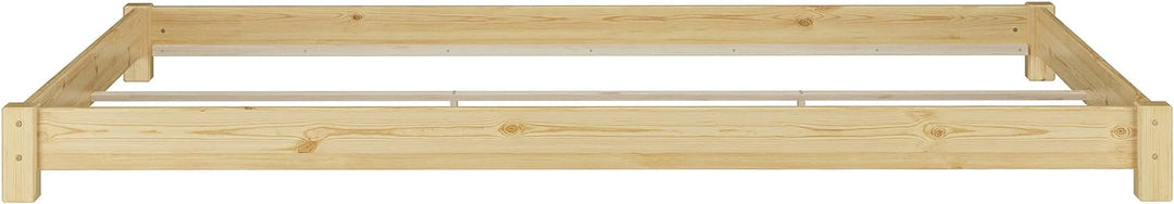 Erst-Holz Breites, flaches Futonbett Einzelbett 120x200 Kiefer massiv V-60.51-12, Ausstattung:ohne Z