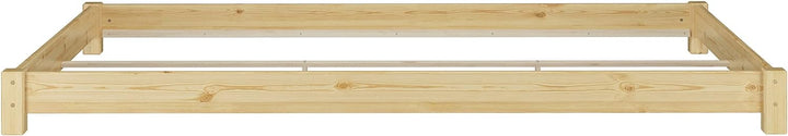 Erst-Holz Breites, flaches Futonbett Einzelbett 120x200 Kiefer massiv V-60.51-12, Ausstattung:ohne Z